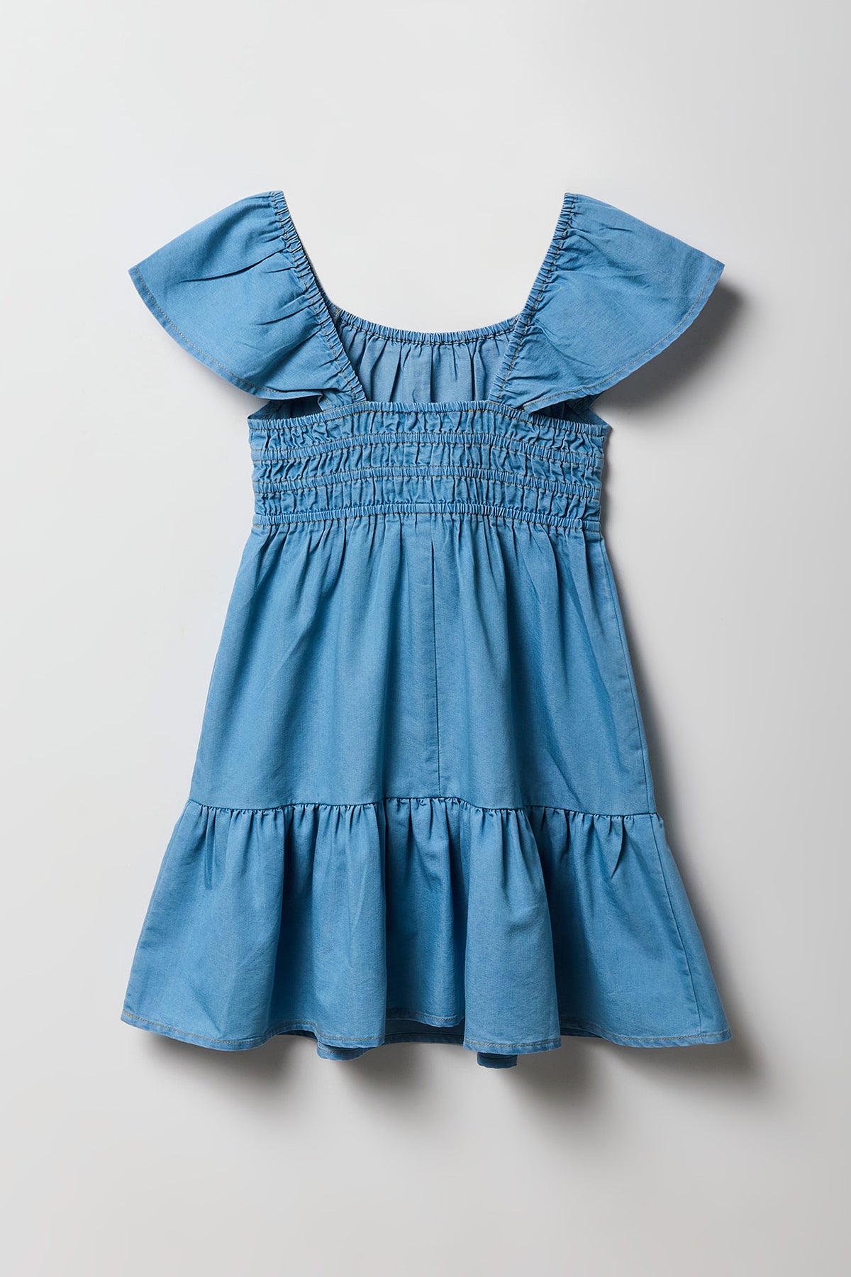Vue alternative 2. Robe étagée en chambray pour filles