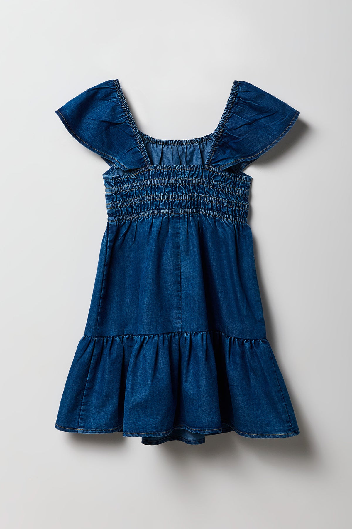 Vue alternative 2. Robe étagée en chambray pour filles