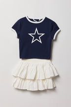 Girls Graphic T-Shirt & Skort Set