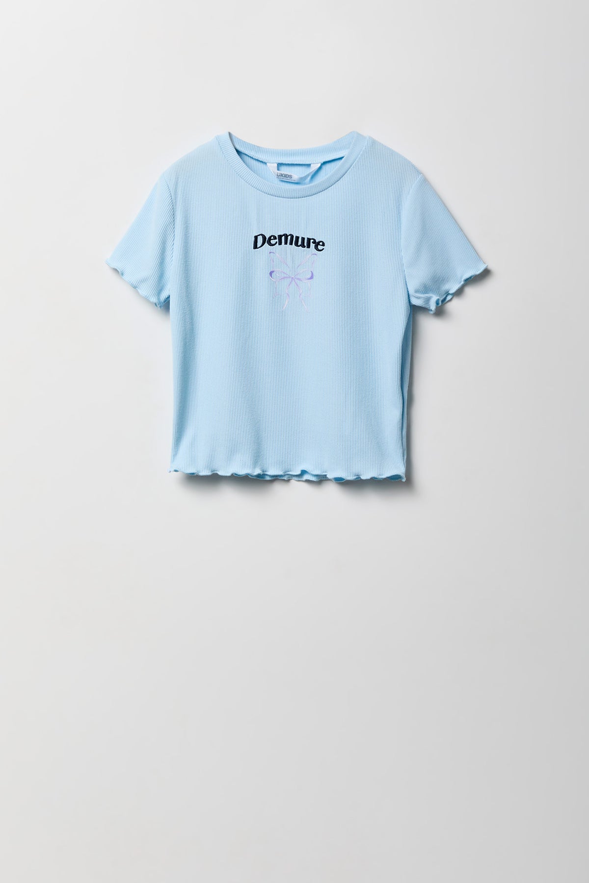 Alt View 2. Girls Graphic T-Shirt & Tiered Skort Set - Light Blue