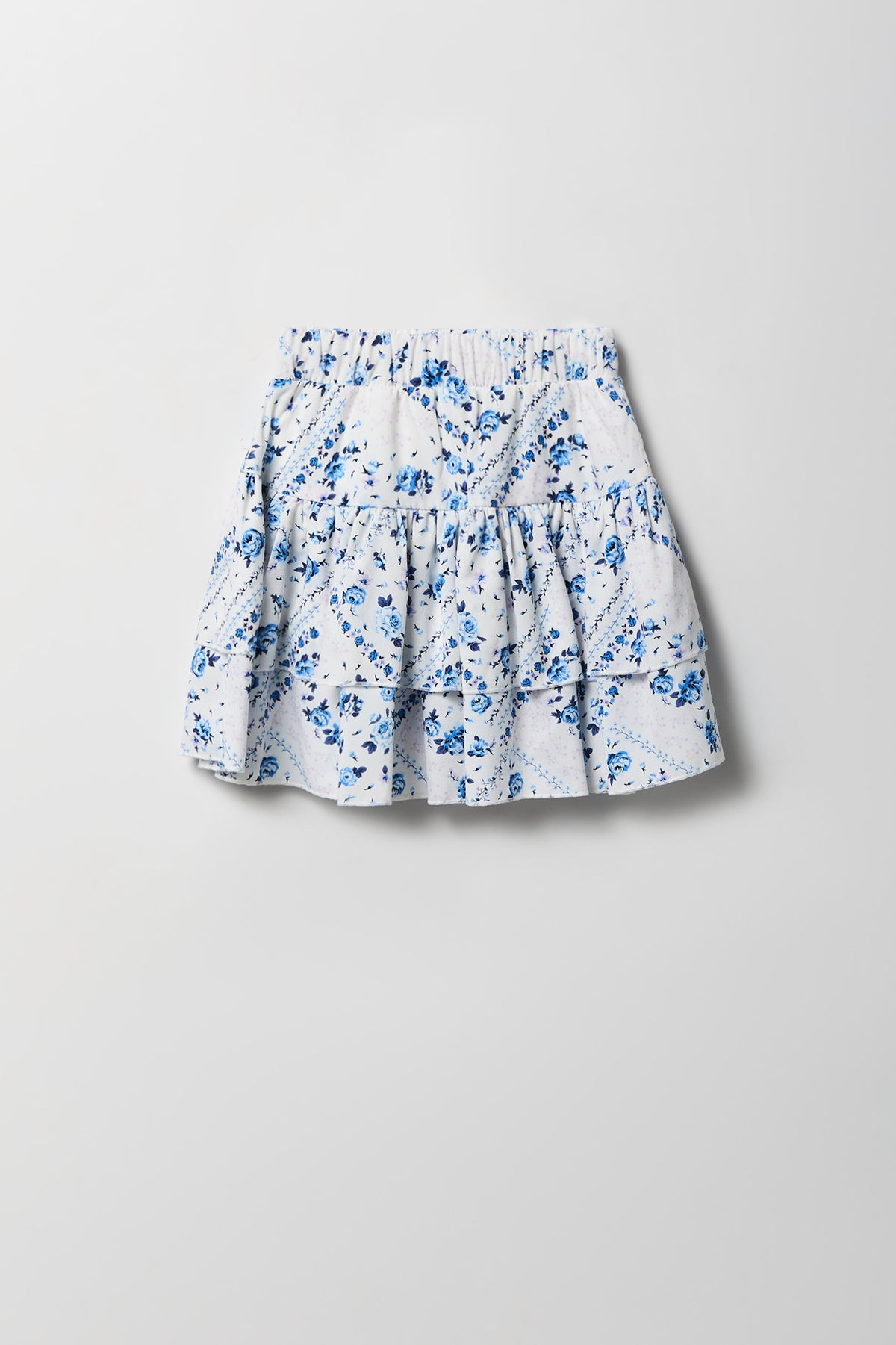 Alt View 4. Girls Graphic T-Shirt & Tiered Skort Set - Light Blue