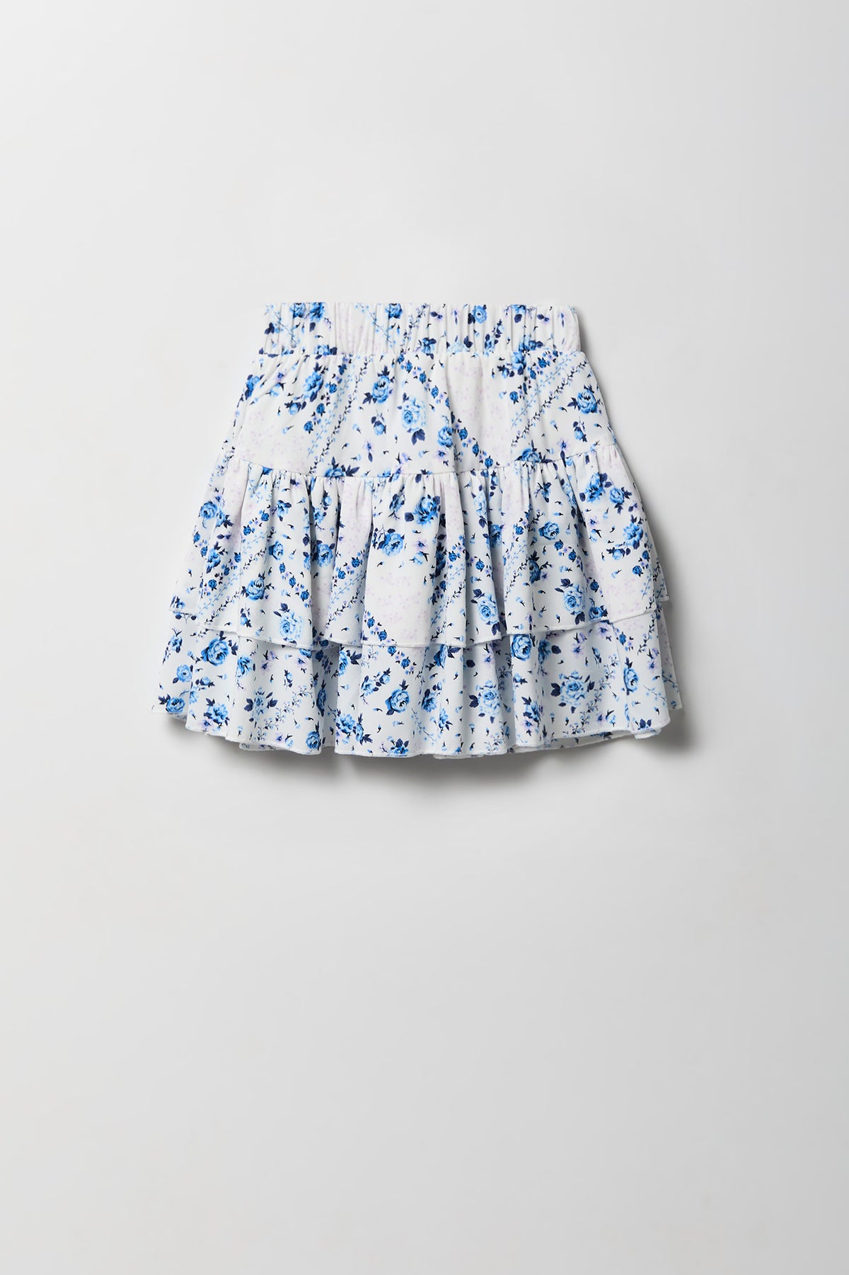 Alt View 5. Girls Graphic T-Shirt & Tiered Skort Set - Light Blue