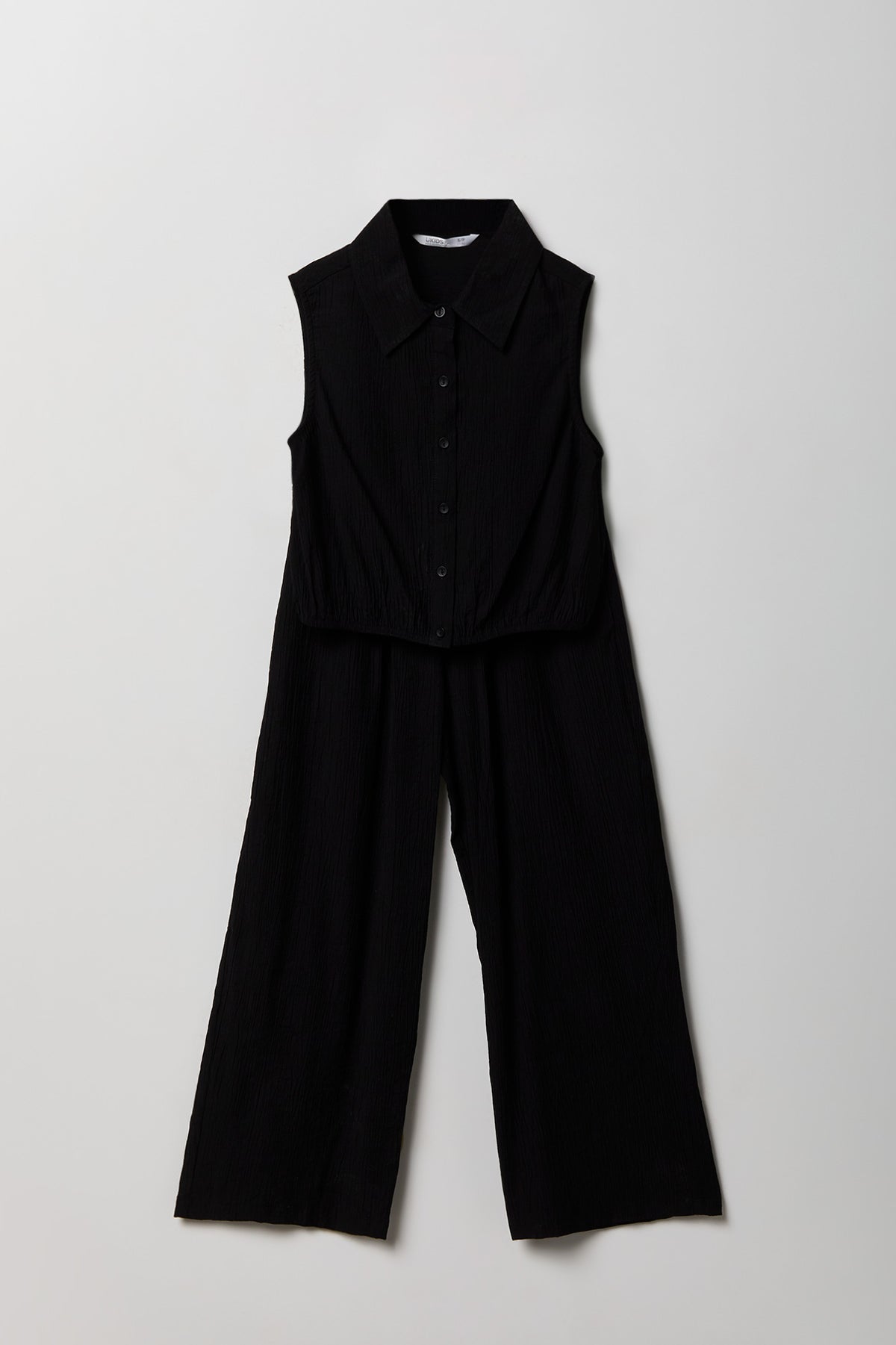 Ensemble avec veste boutonnée texturée et pantalon pour fille