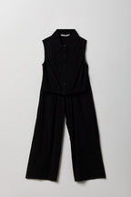 Ensemble avec veste boutonnée texturée et pantalon pour fille