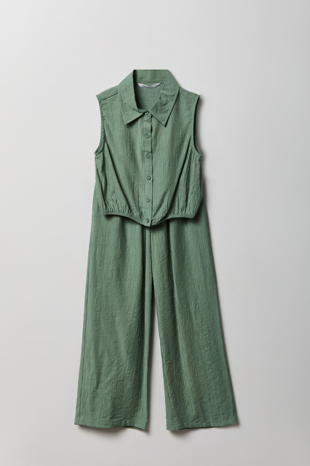 Ensemble avec veste boutonnée texturée et pantalon pour fille