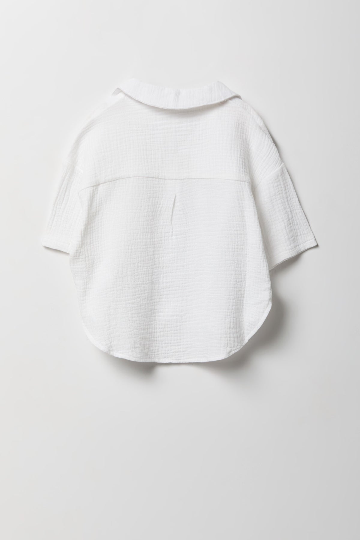 Alt View 3. Girls Gauze Button-Up Top & Short Set - White