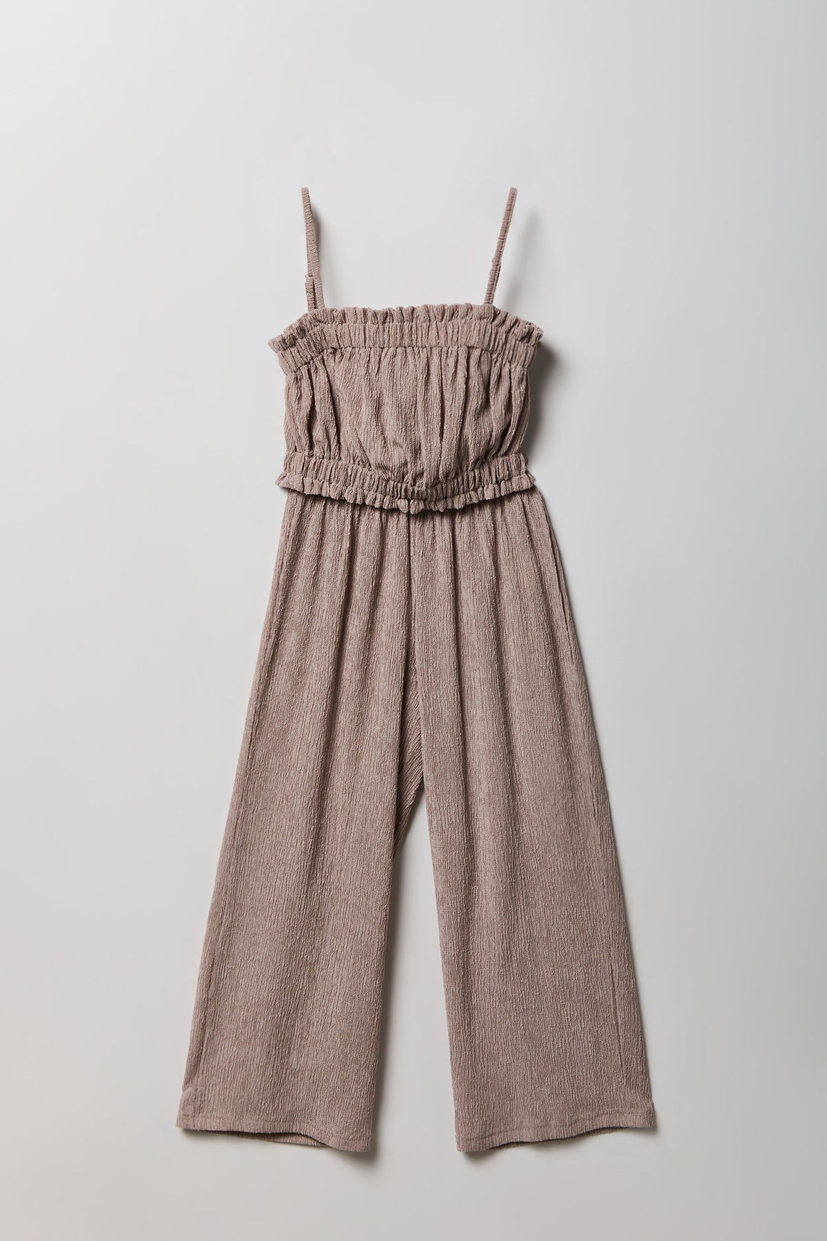 Girls Textured Tank & Pant Set - Natural