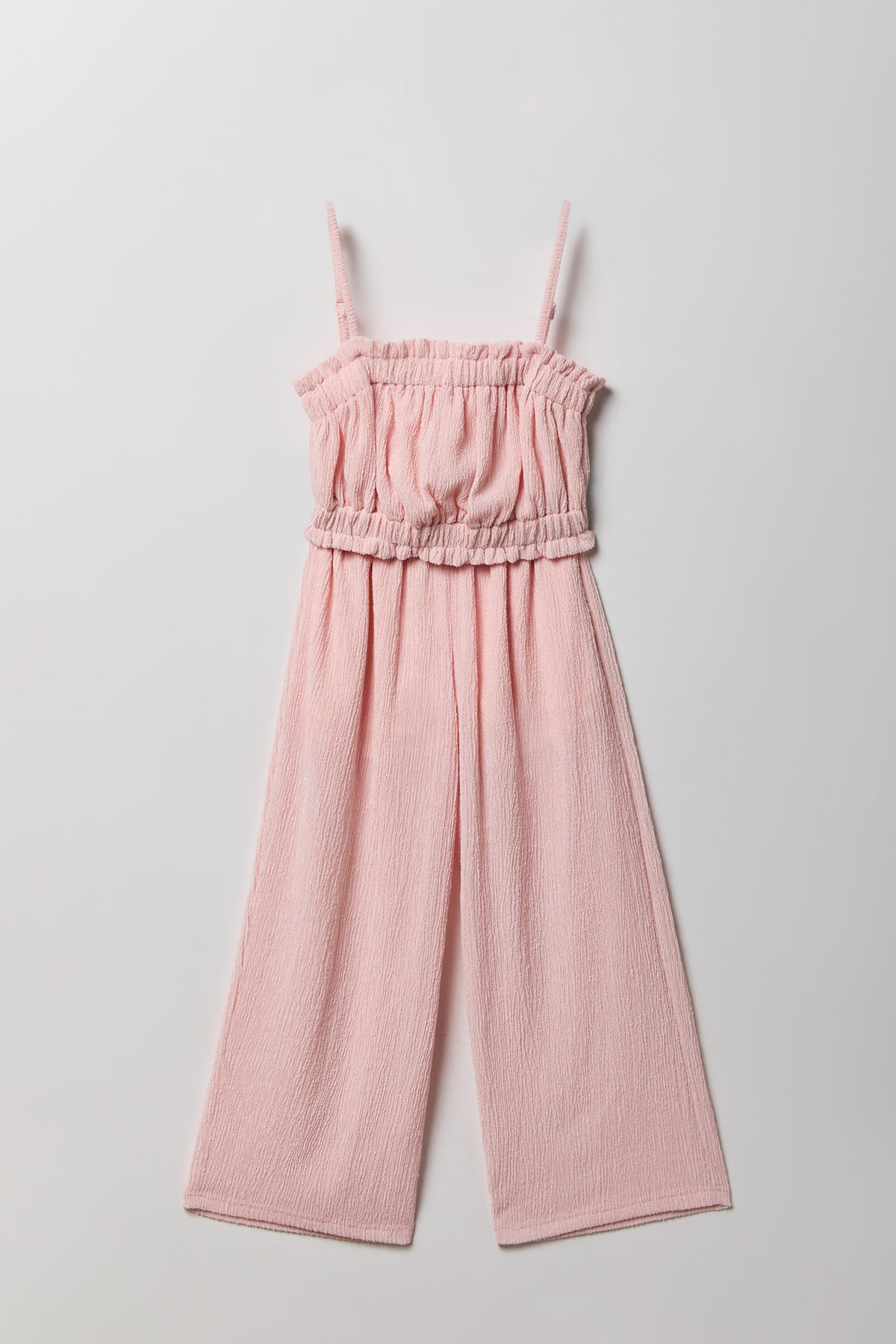 Girls Textured Tank & Pant Set - Rose