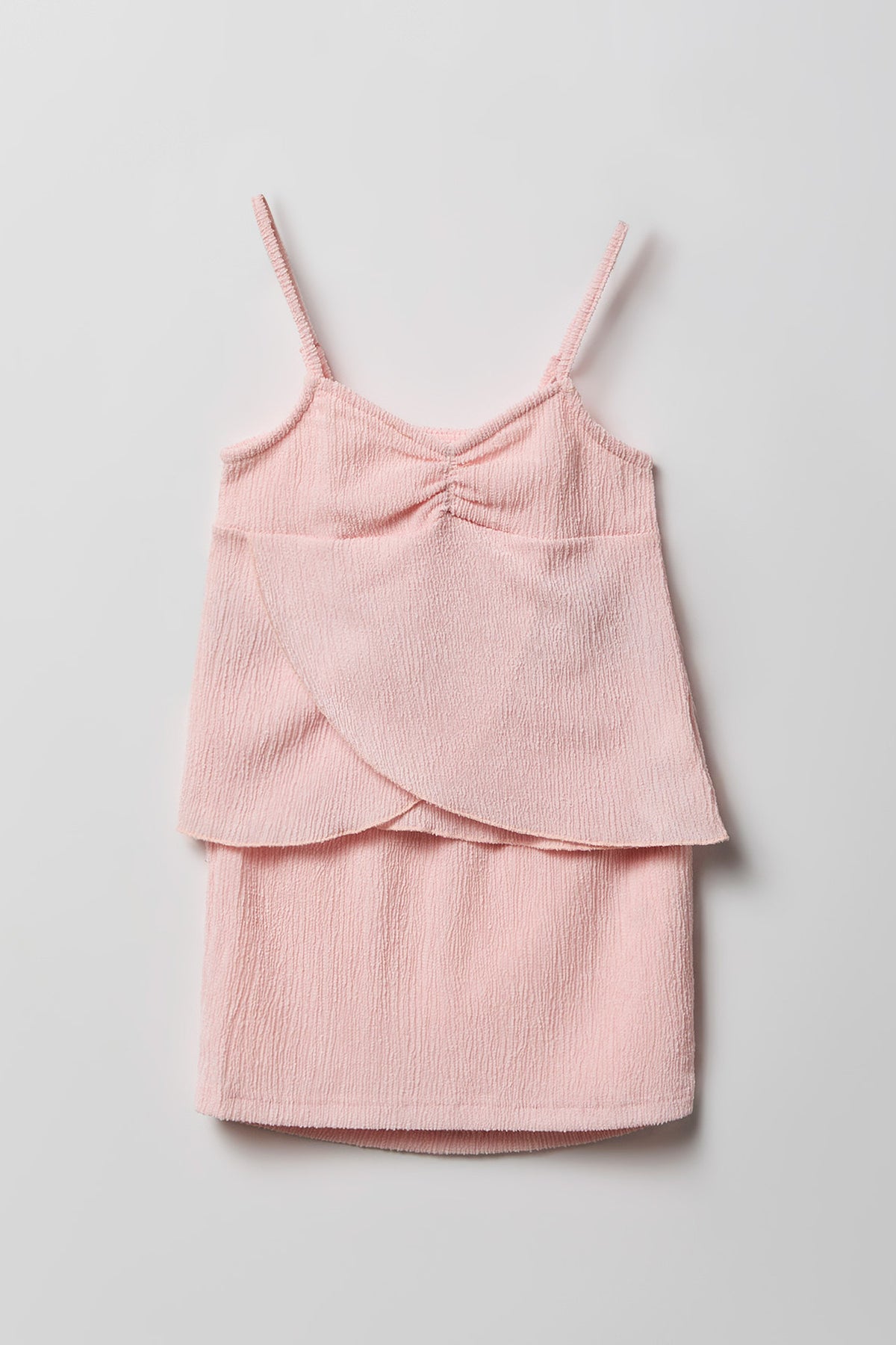 Girls Textured Tank & Skirt Set - Rose