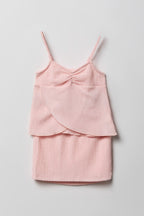 Girls Textured Tank & Skirt Set