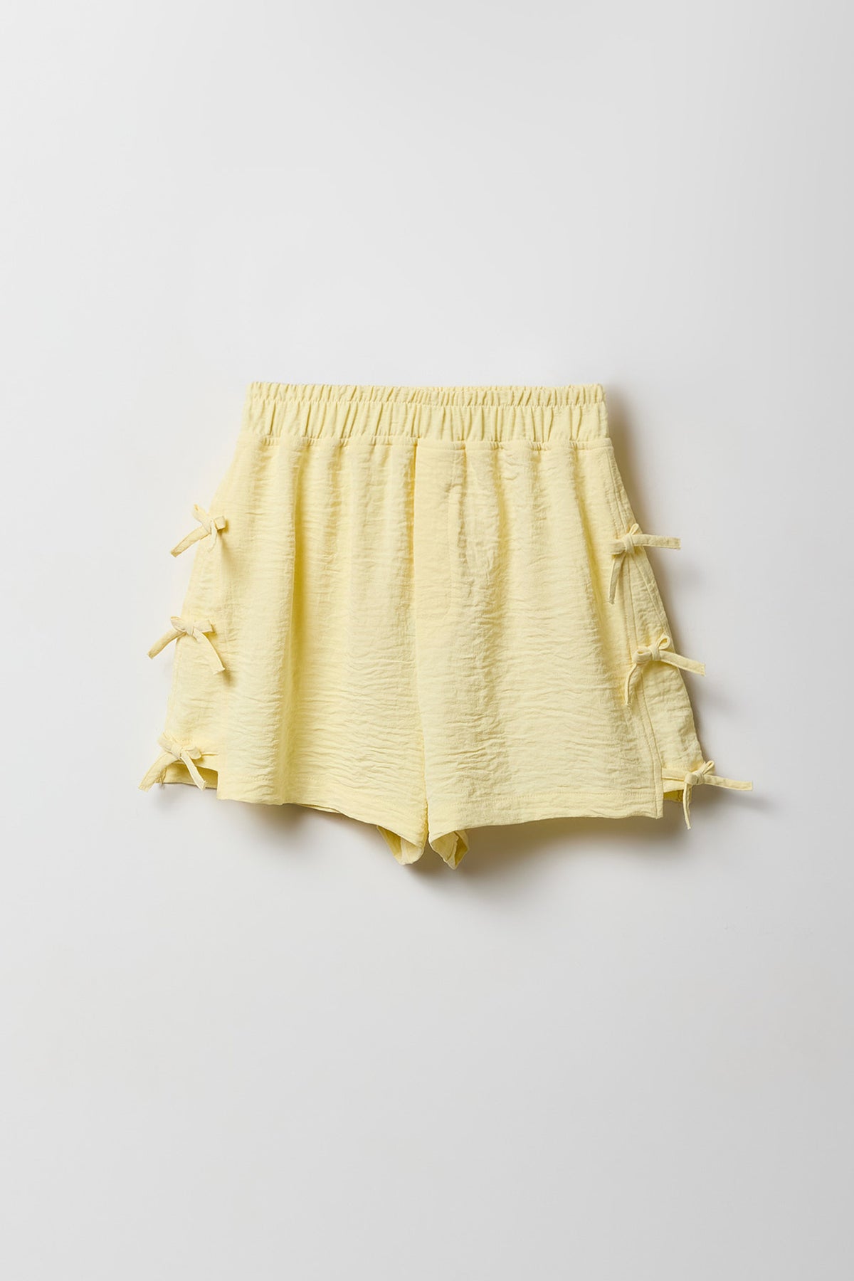 Girls Bow Detail Short - Pale Yellow