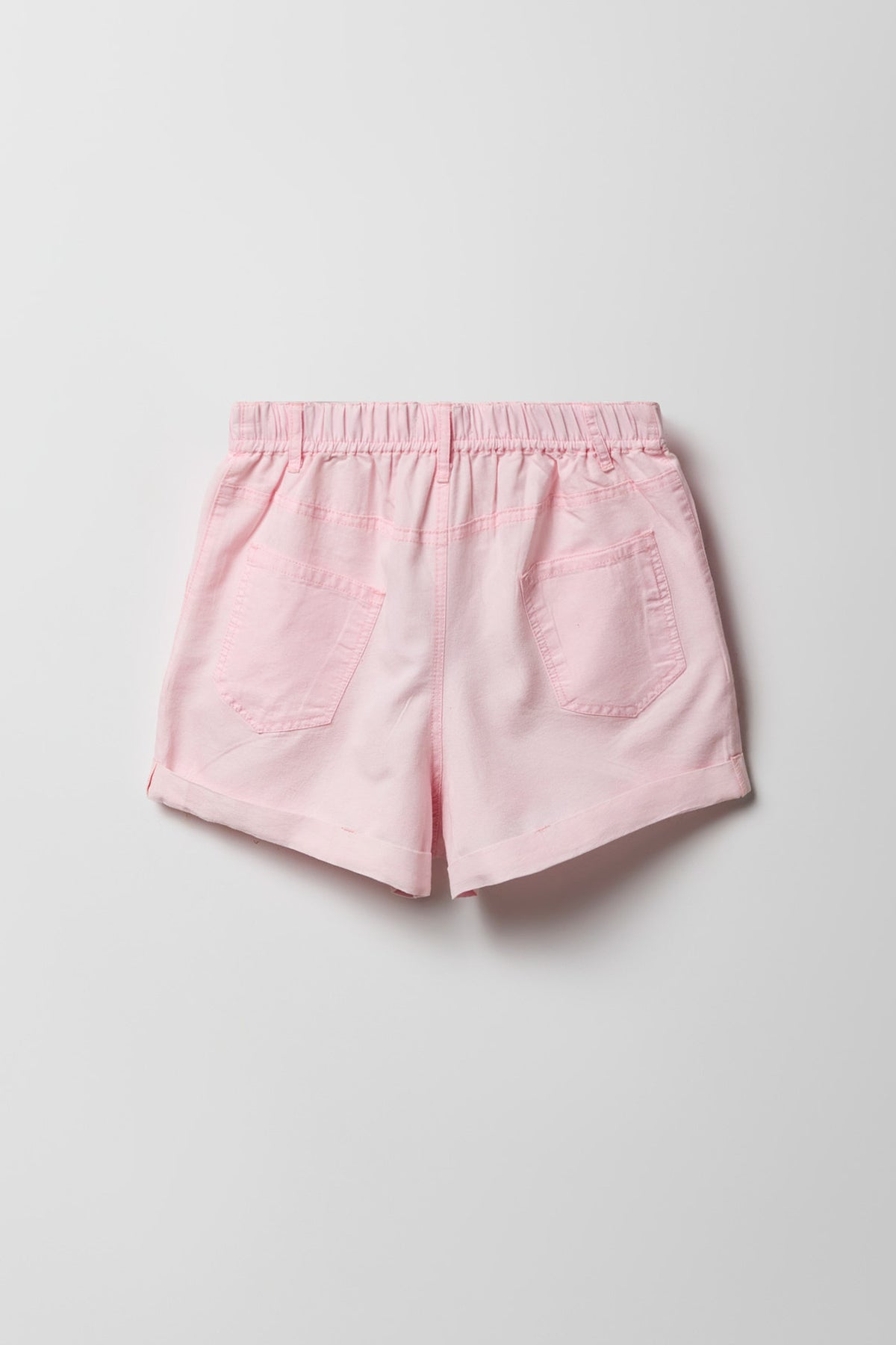 Alt View 2. Elastic Waist Denim Short - Pink