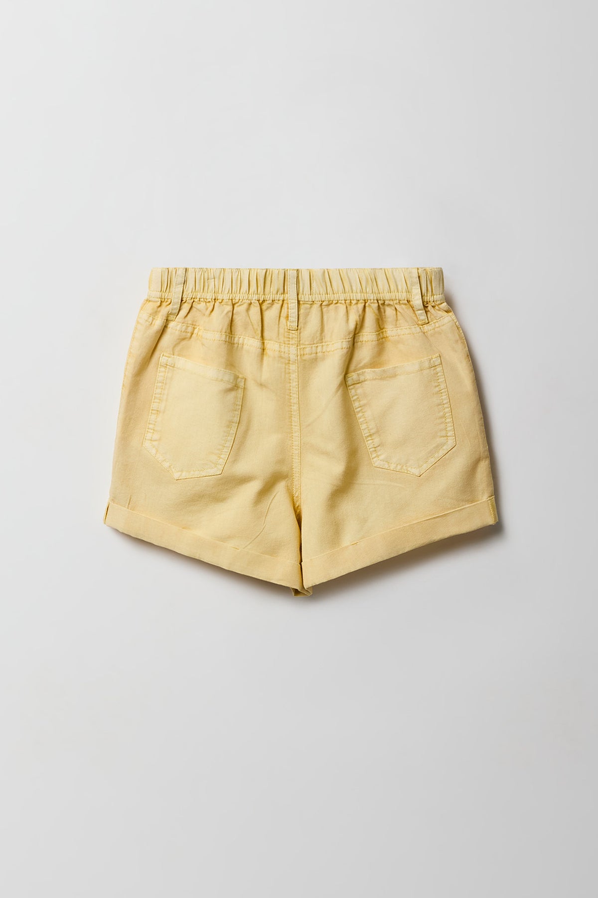 Alt View 2. Elastic Waist Denim Short - Yellow