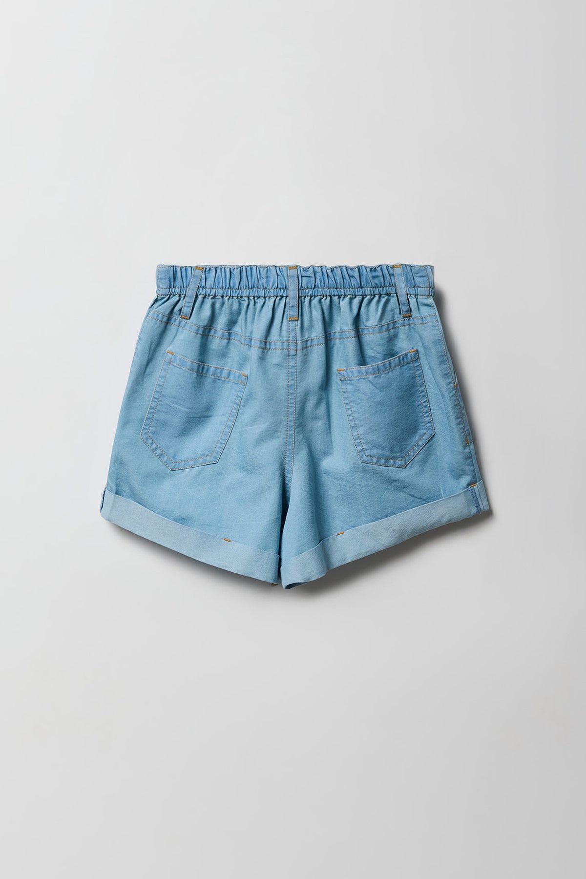 Alt View 2. Elastic Waist Denim Short - Sky Blue