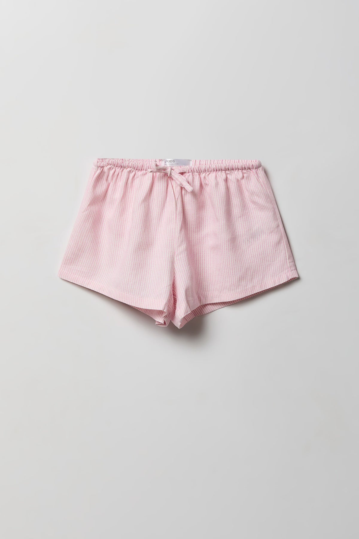 Girls Linen-Blend Pinstriped Short - Pink