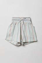 Short en mélange de lin pour fille