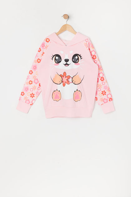 Viewamoon Cartoon Cat Kids Hoodies Set Girls Size 8-10T Kids Cute