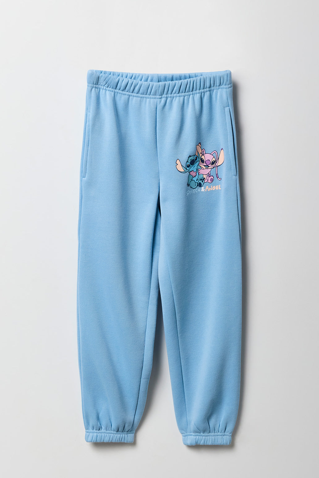 Girls Stitch & Angel Graphic Fleece Jogger