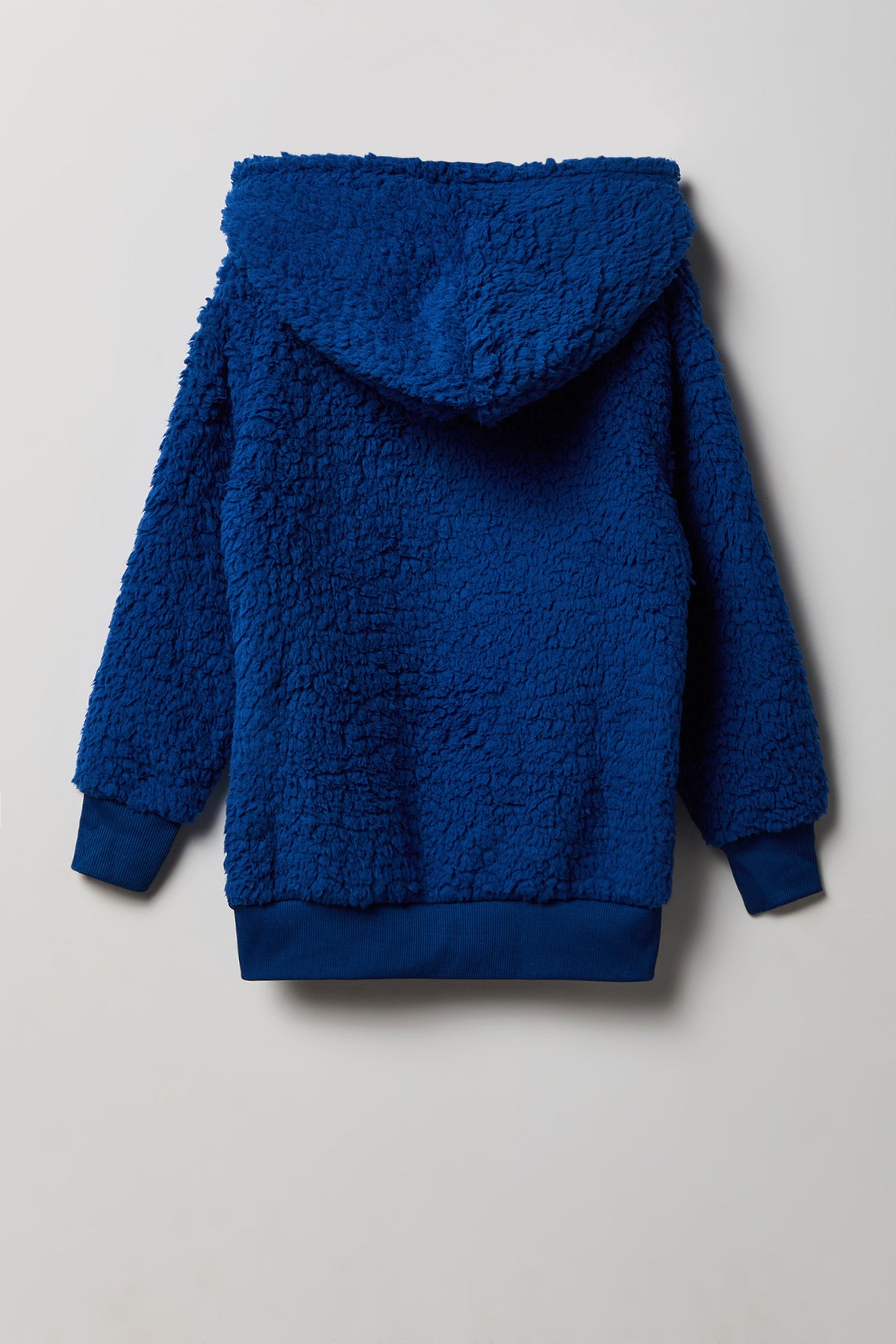Alt View 2. Girls Stitch Graphic Boxy Sherpa Hoodie - Blue