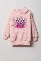 Girls Stitch Graphic Boxy Sherpa Hoodie