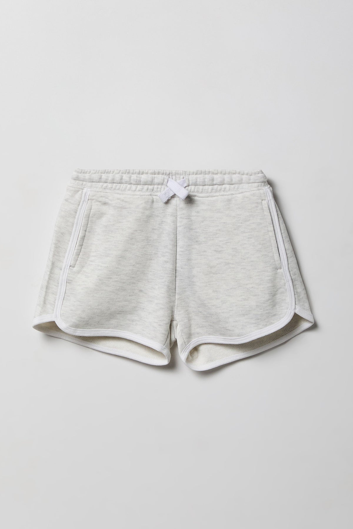 Girls French Terry Dolphin Short - Light Grey