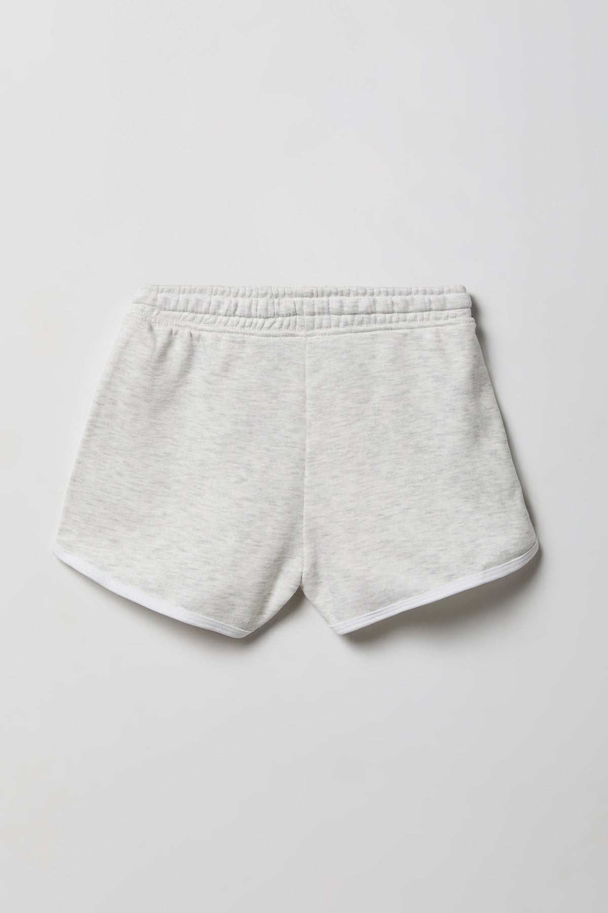 Alt View 2. Girls French Terry Dolphin Short - Light Grey