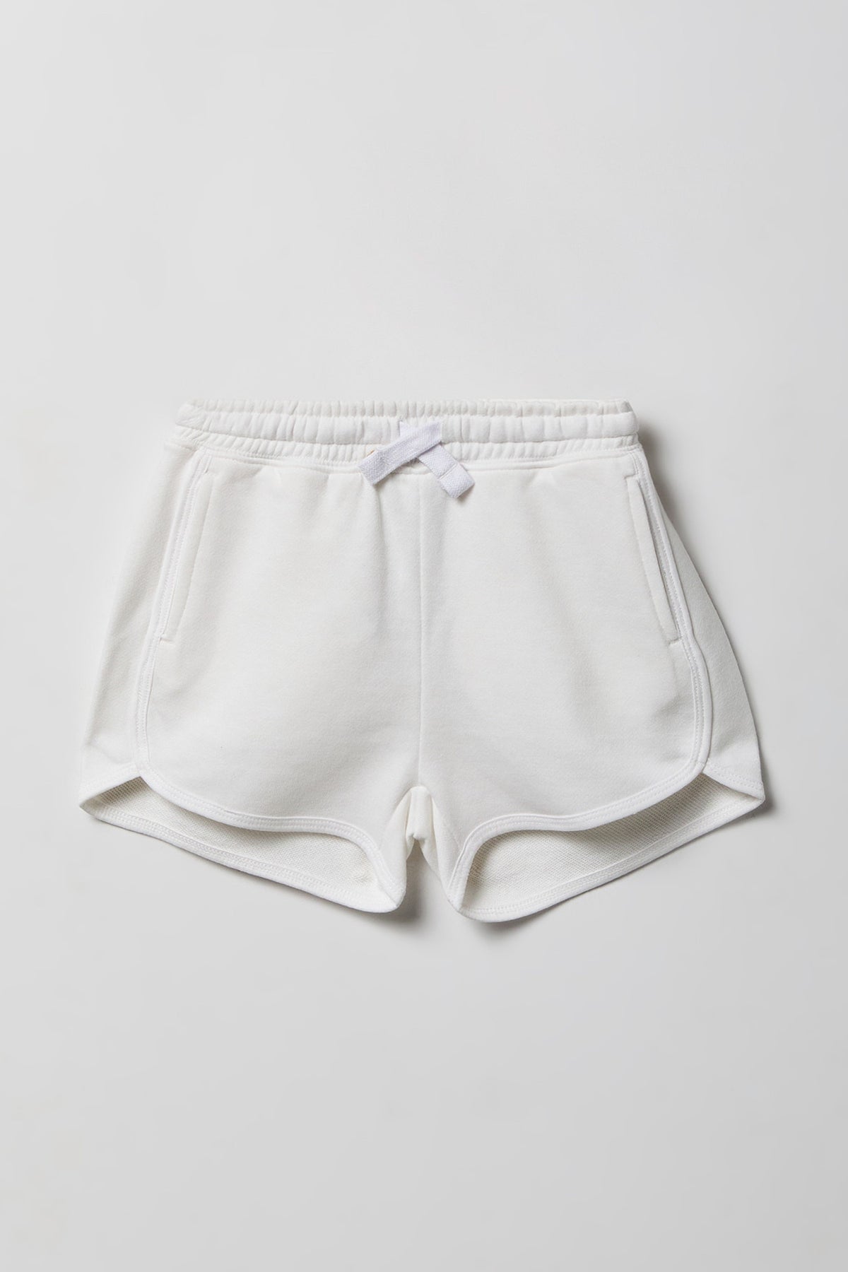 Girls French Terry Dolphin Short - White