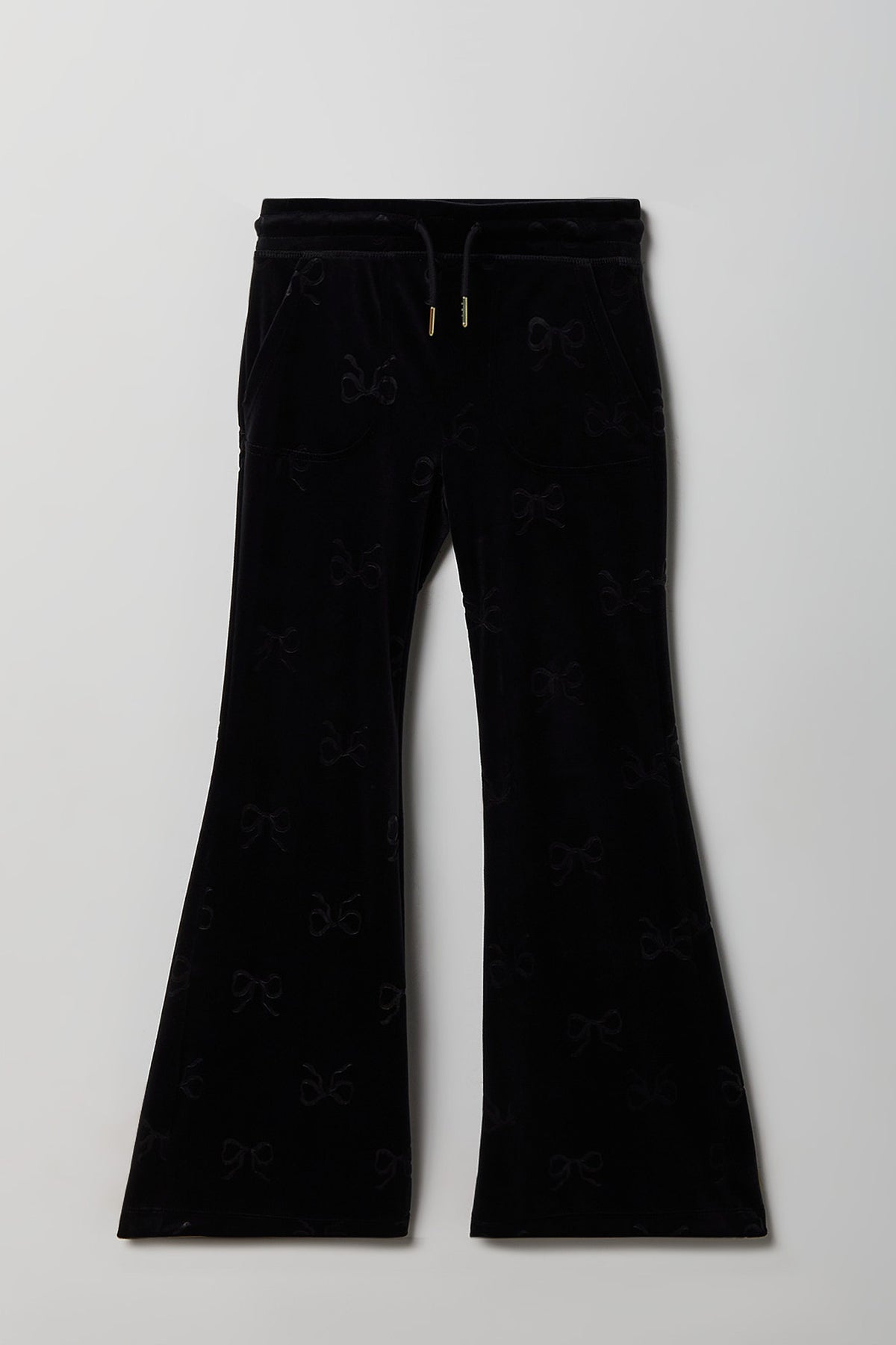 Pantalon à jambe évasée en velours embossé pour fille