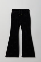 Pantalon à jambe évasée en velours embossé pour fille