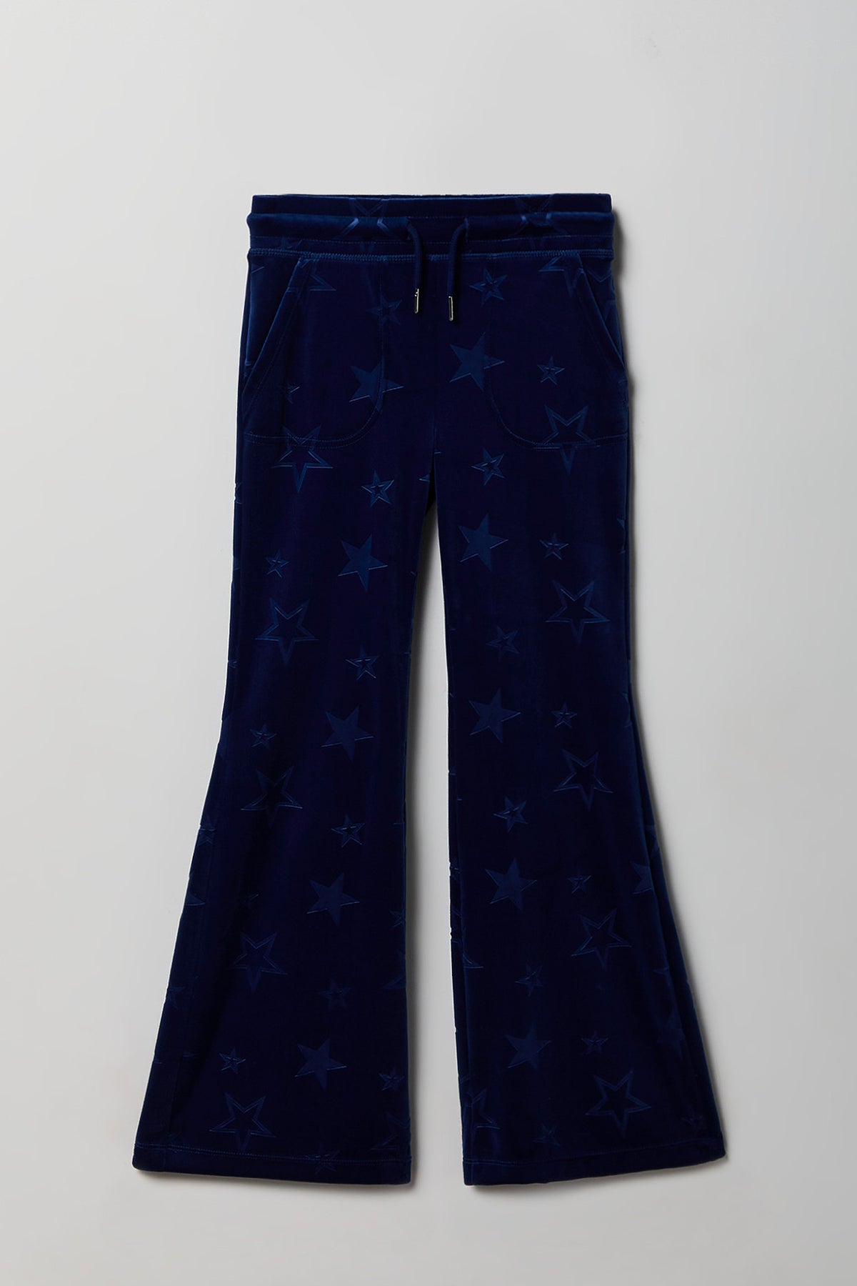 Pantalon à jambe évasée en velours embossé pour fille