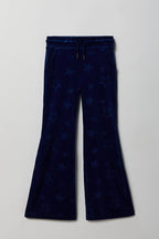 Pantalon à jambe évasée en velours embossé pour fille