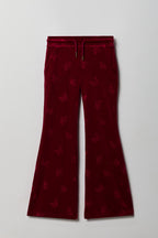Pantalon à jambe évasée en velours embossé pour fille