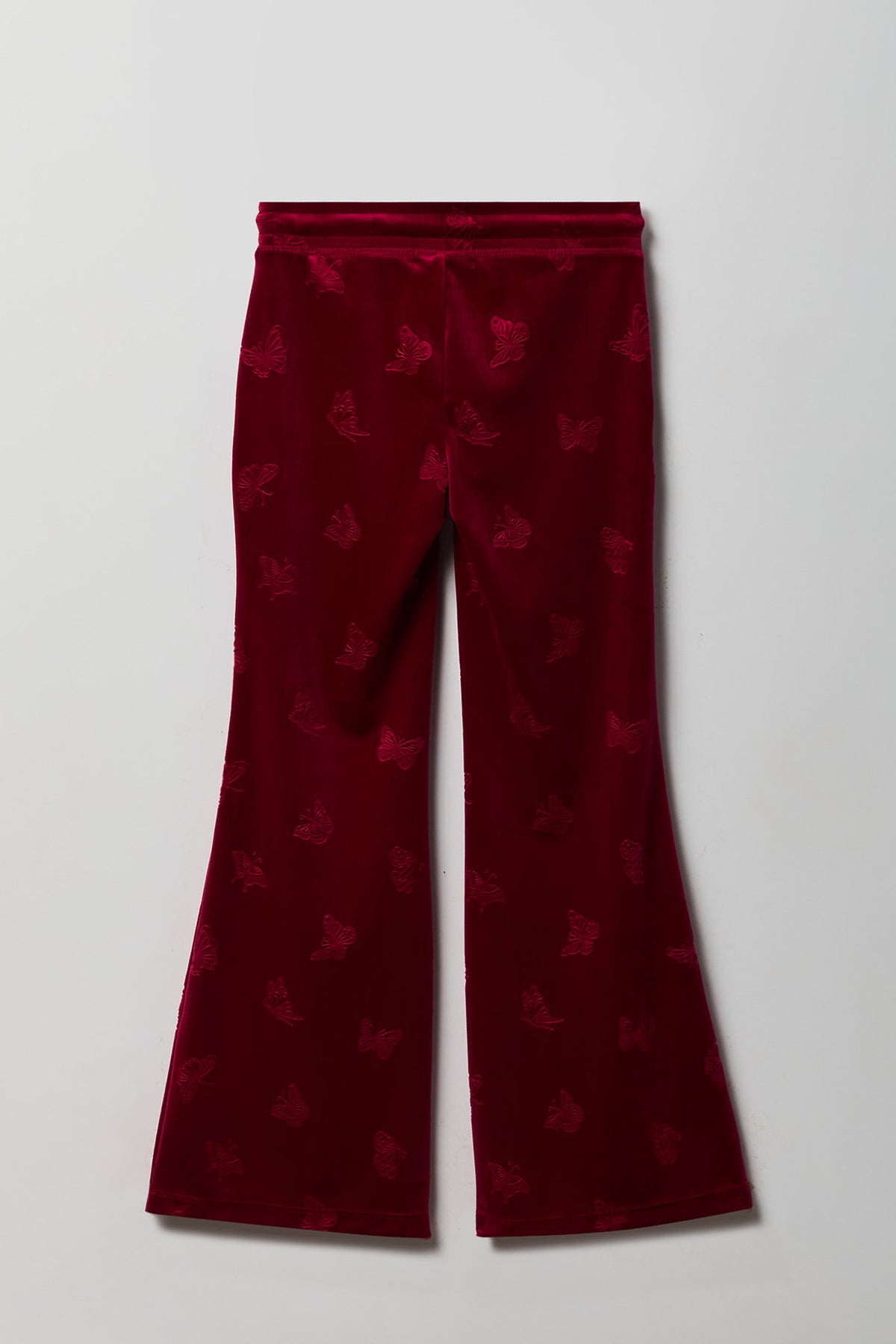 Vue alternative 2. Pantalon à jambe évasée en velours embossé pour fille