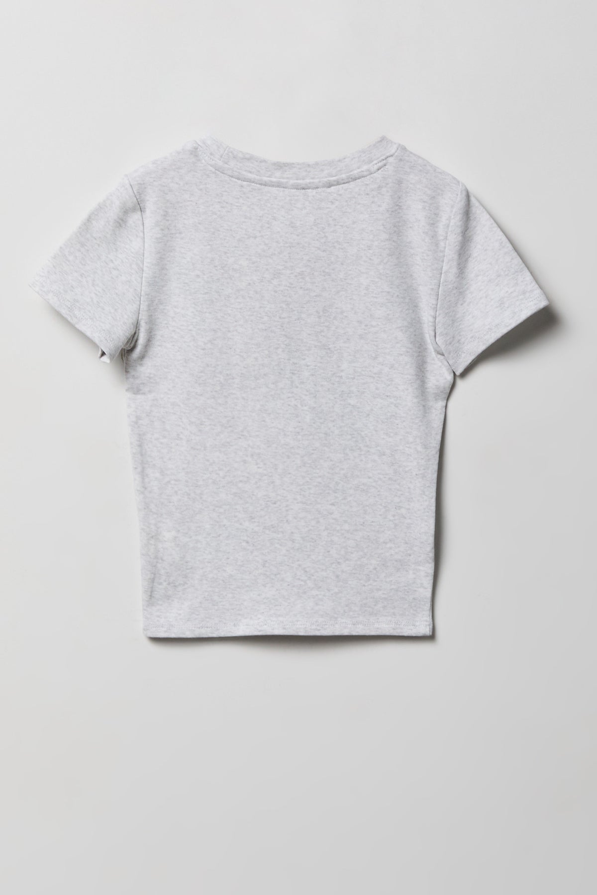 Alt View 2. Girls Ribbed T-Shirt - Heather Grey