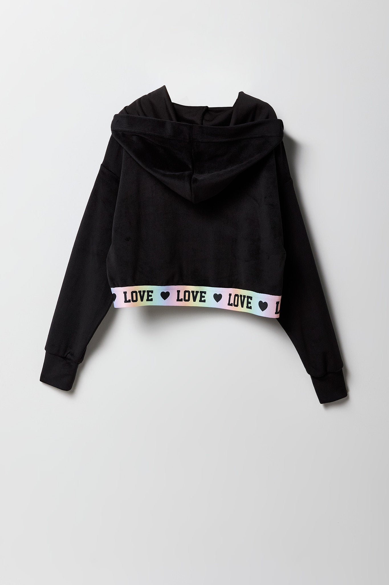 Girls Velour Love Elastic Hem Sweatshirt