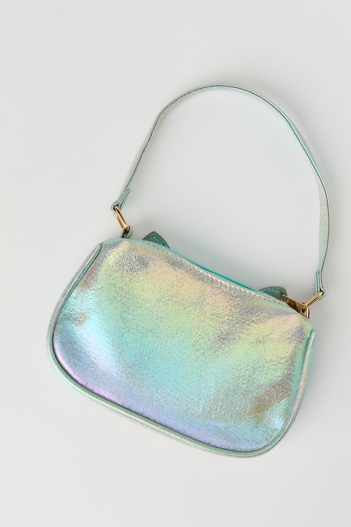 Alt View 2. Girls Iridescent Kitty Shoulder Bag - Blue