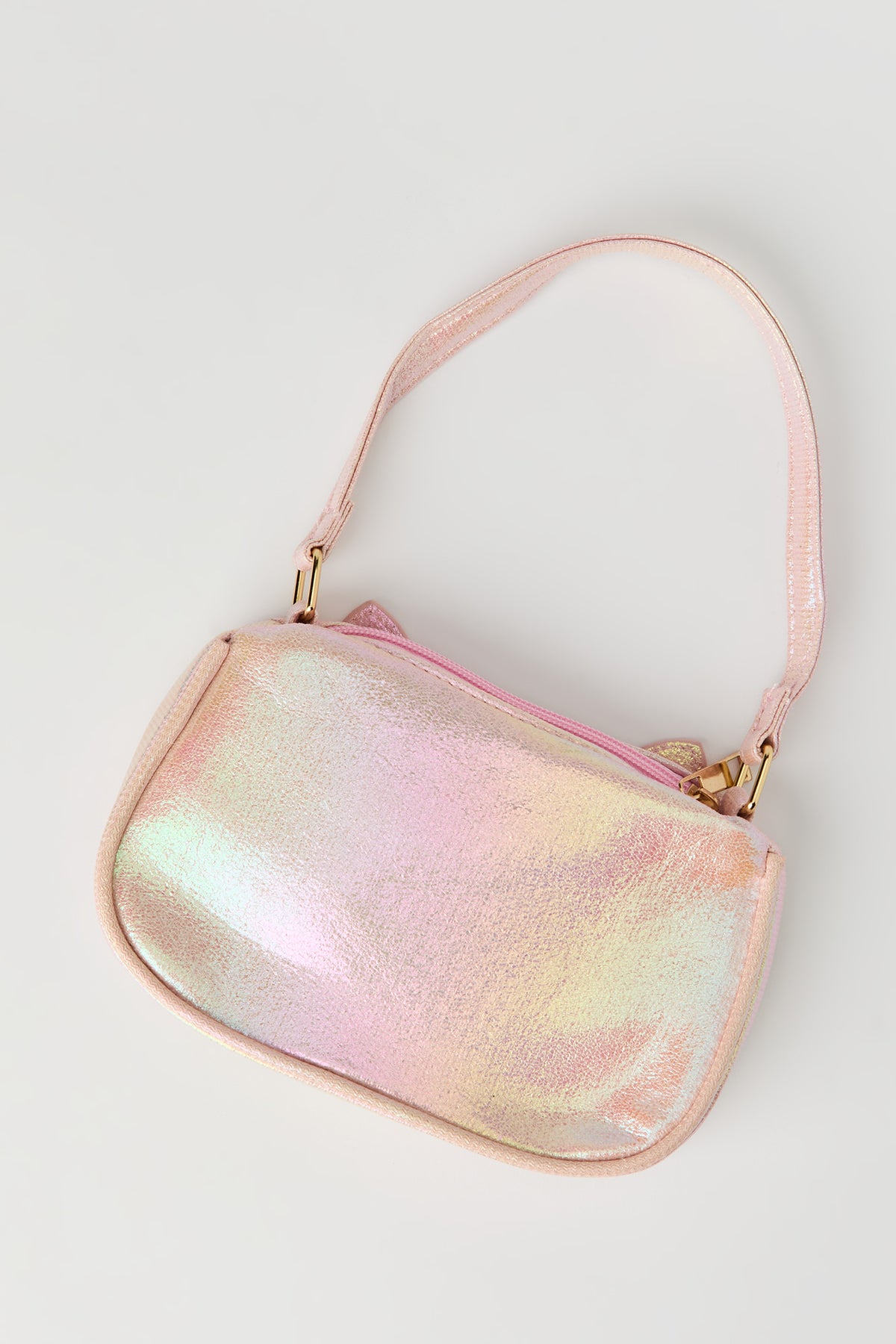 Alt View 2. Girls Iridescent Kitty Shoulder Bag - Pink