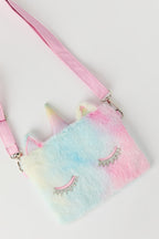 Girls Furry Unicorn Crossbody Purse