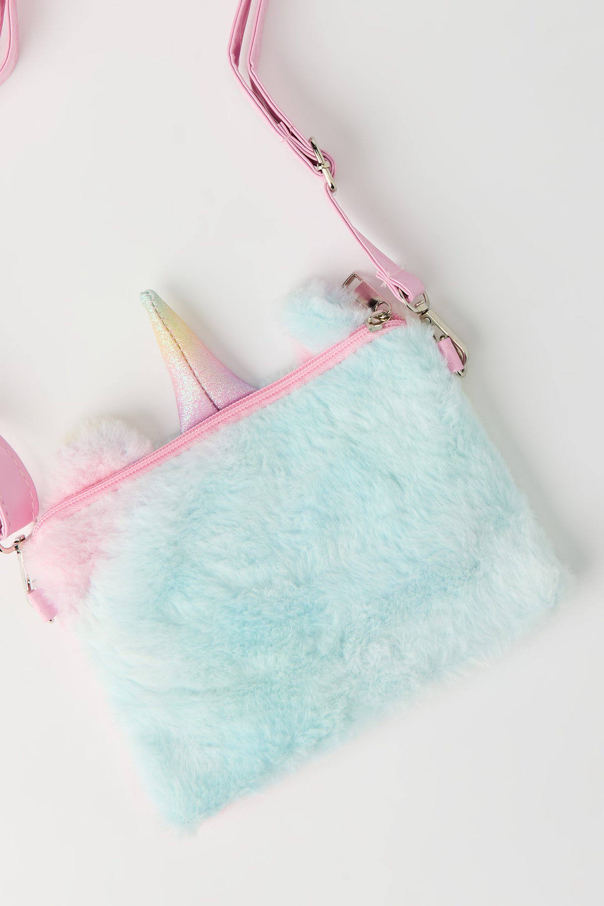 Alt View 3. Girls Furry Unicorn Crossbody Purse - Multi