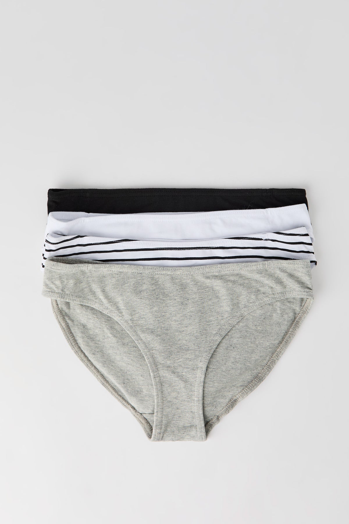 Girls Briefs (4 Pack) - Black with White