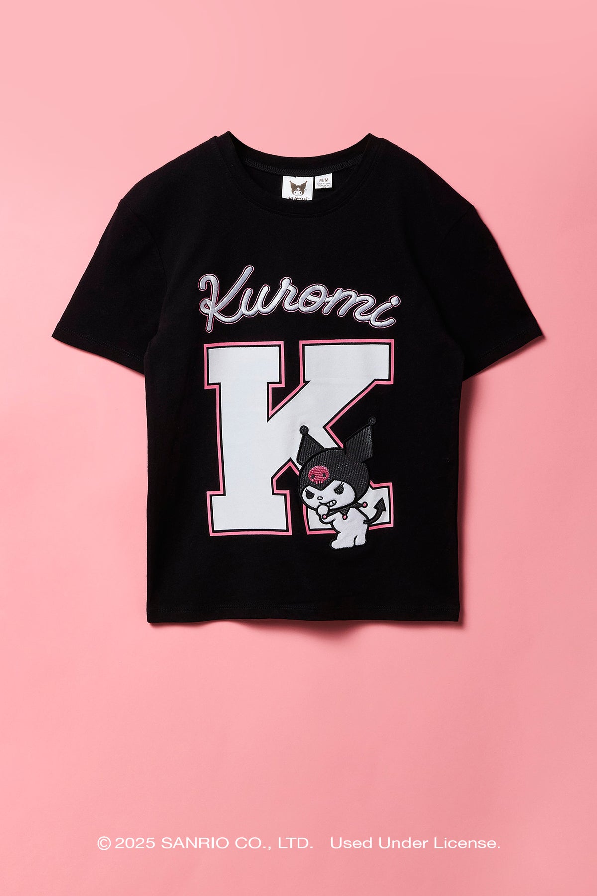 Kuromi™ Girls Embroidered Oversized T-Shirt - Black