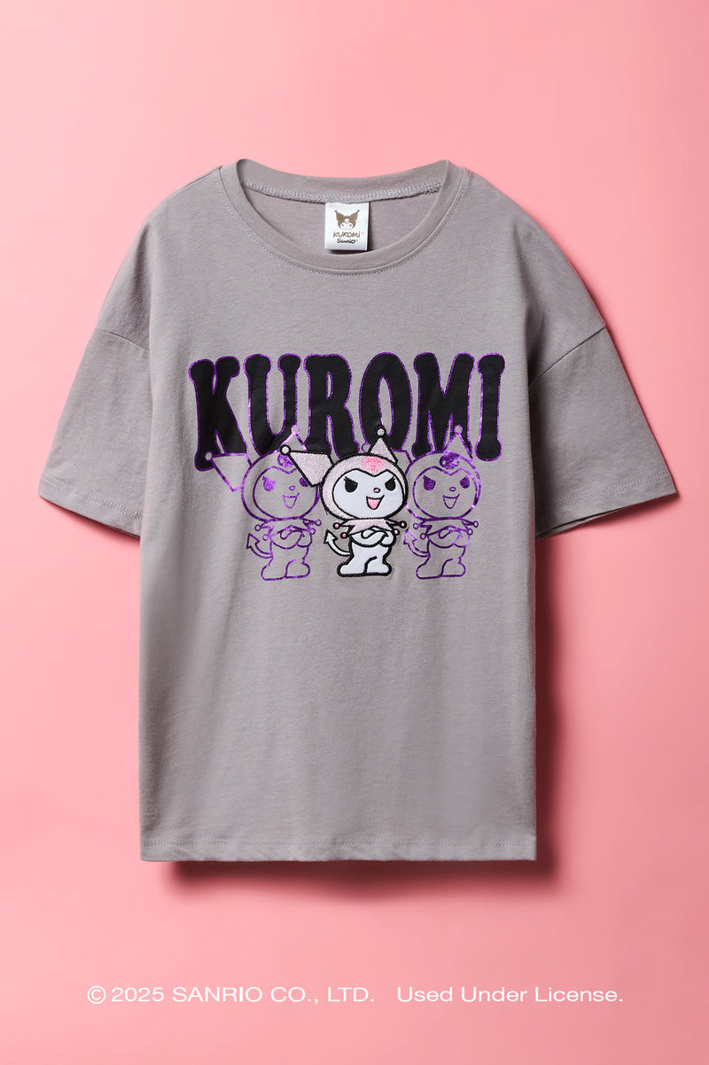 Kuromi™ Girls Embroidered Oversized T-Shirt