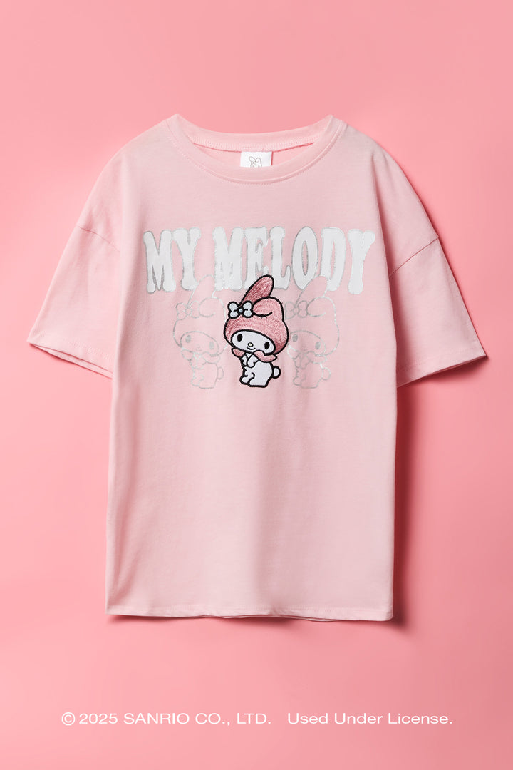 My Melody™ Girls Embroidered Oversized T-Shirt