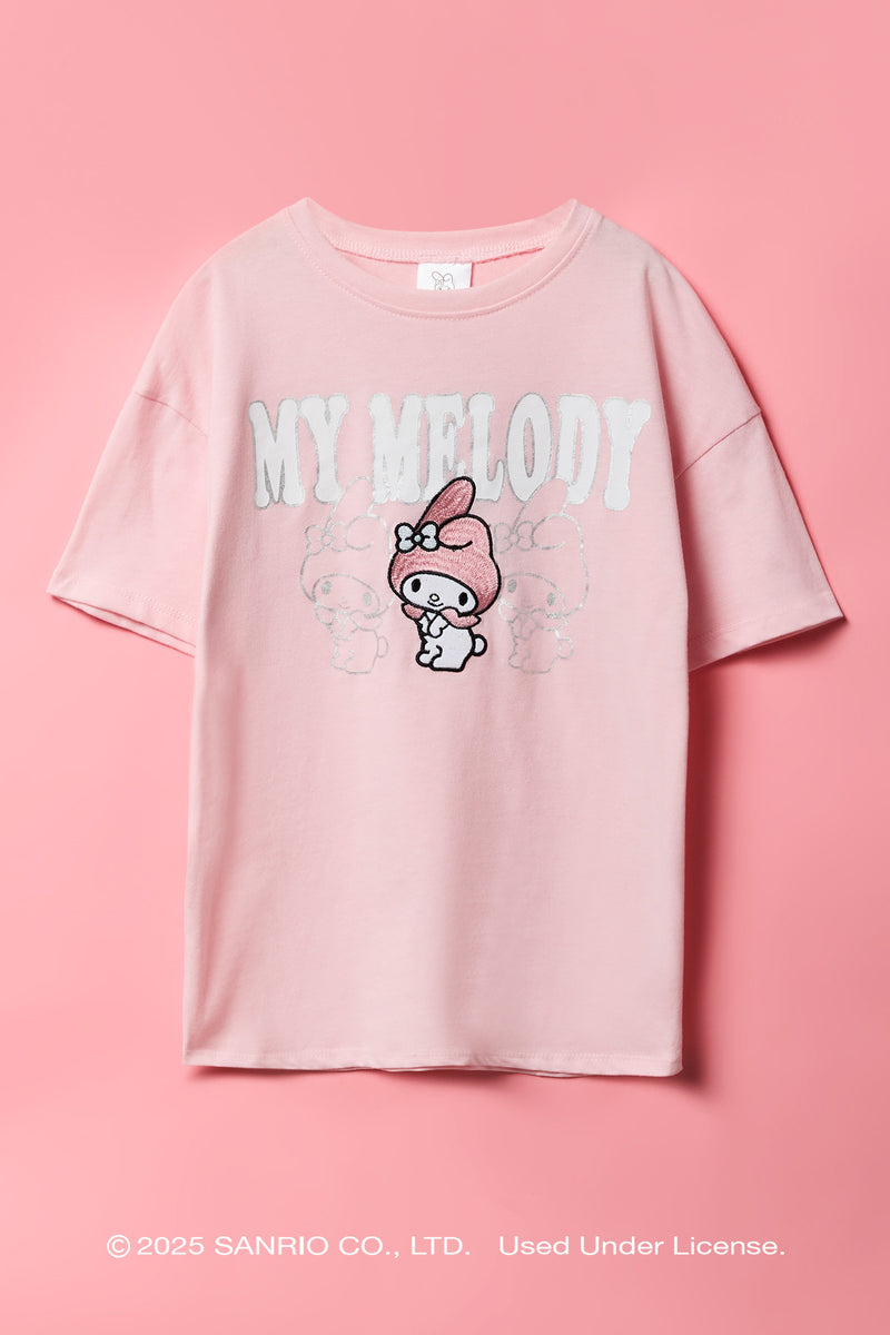 My Melody™ Girls Embroidered Oversized T-Shirt