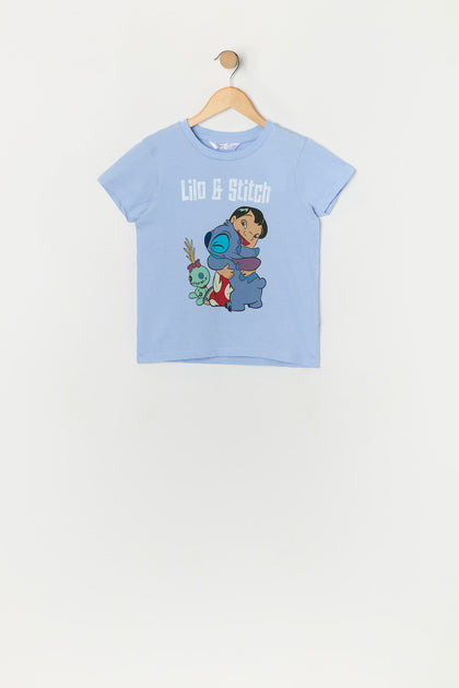 T-shirt à imprimé Lilo and Stitch pour fille
