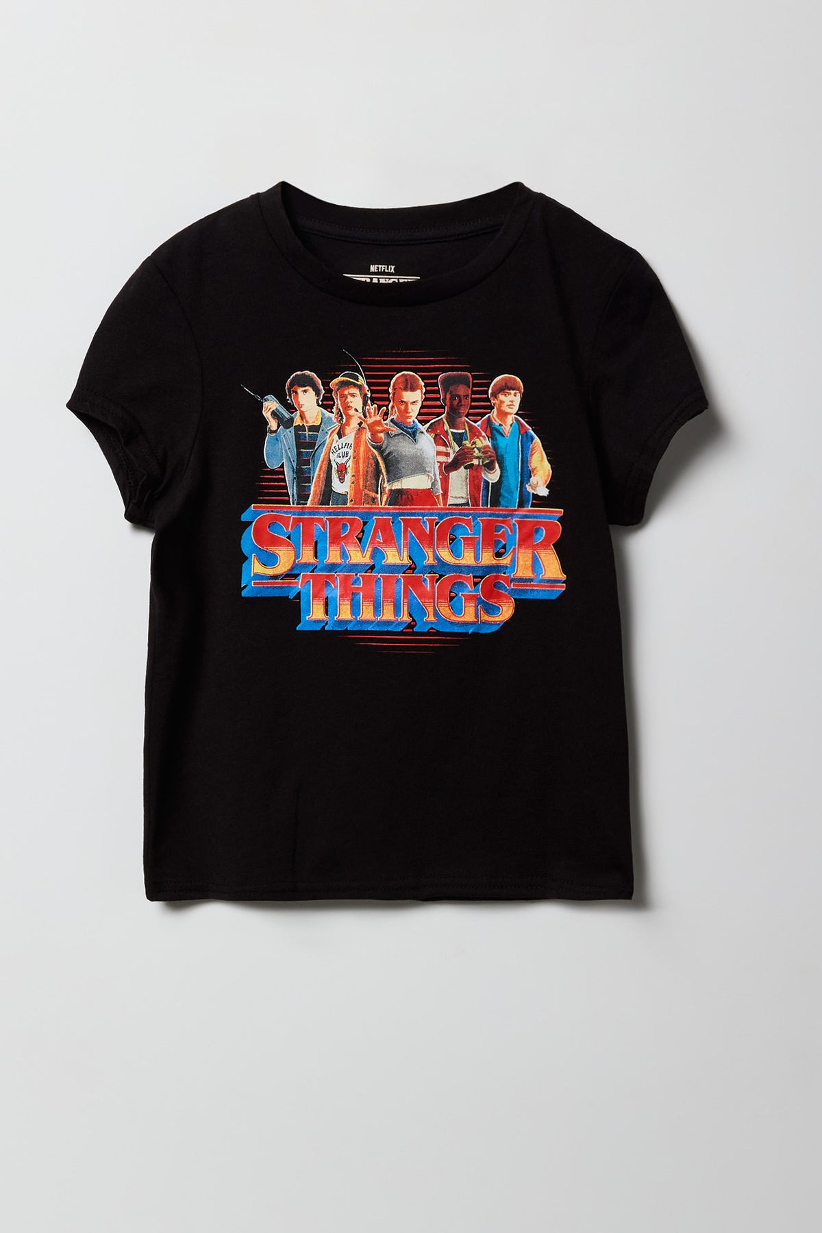 Girls Stranger Things Graphic T-Shirt - Black
