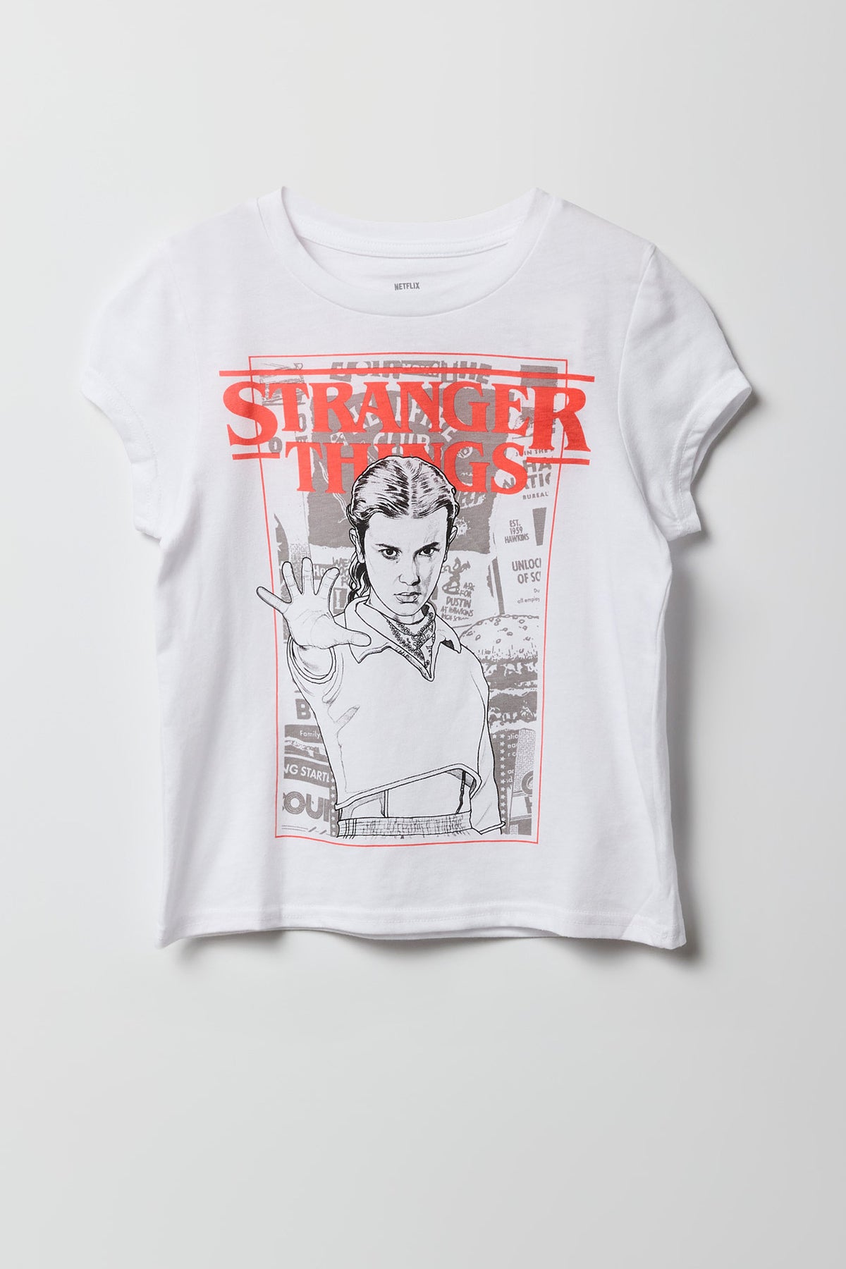 Girls Stranger Things Graphic T-Shirt - White
