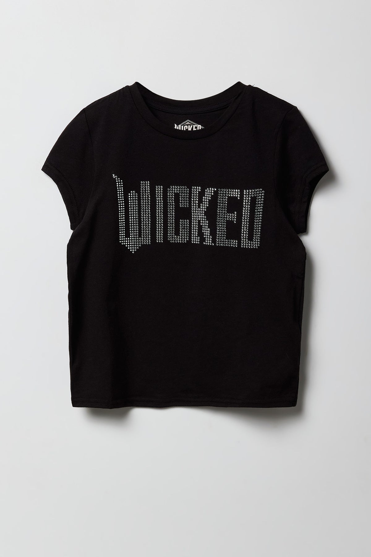Girls Wicked Rhinestone T-Shirt - Black