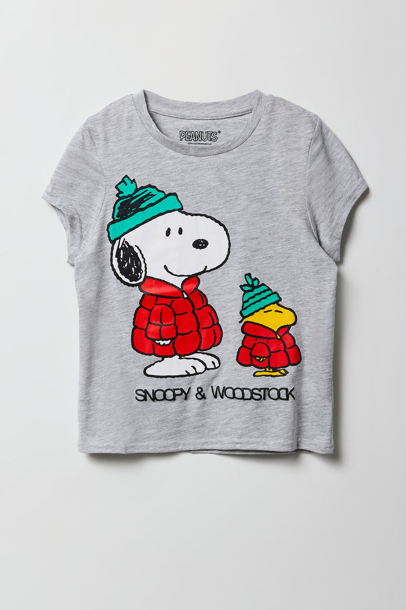 Girls Snoopy Puff Print T-Shirt