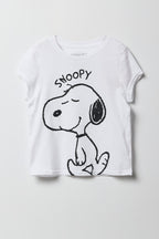Girls Peanuts Snoopy Puff Print T-Shirt